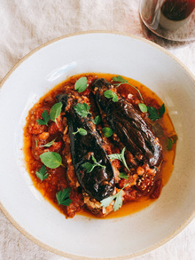 Stuffed Eggplant Braised in Marinara