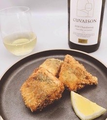 Fried Horse Mackerel w. Shiro Miso, Honey Ume, Shiso