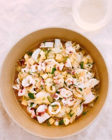 Calamari and Zucchini with Preserved Lemon