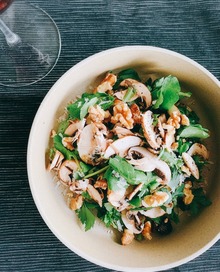 Mushroom with Walnuts and Pecorino