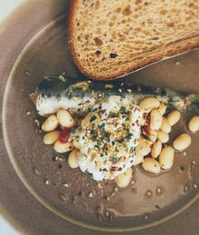 Wine Braised Sardine with Lime Zaatar